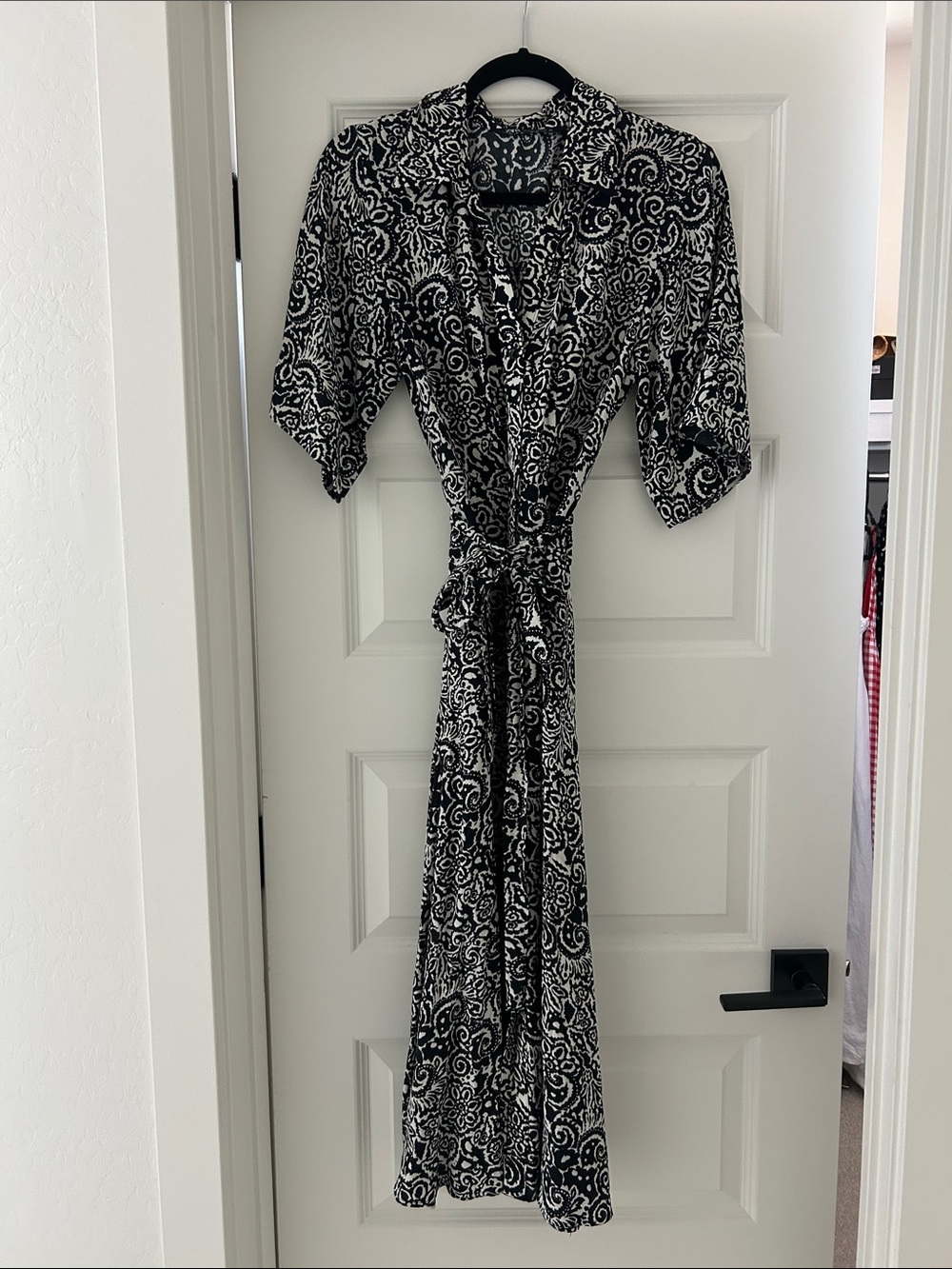 Zara Black and White Printed Wrap Dress